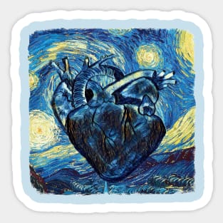 Heart Van Gogh Style Sticker